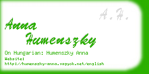 anna humenszky business card